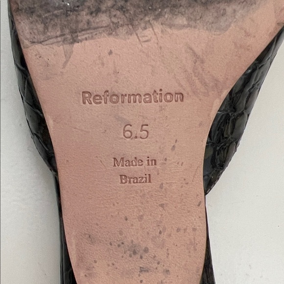 Reformation Dark Croc-Patterned Mules - Picture 4 of 4